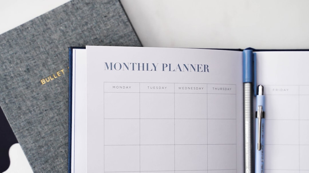 Content calendar on laptop for social scheduling